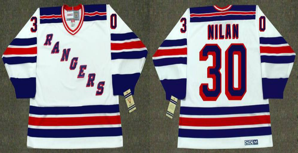 2019 Men New York Rangers 30 Nilan white CCM NHL jerseys